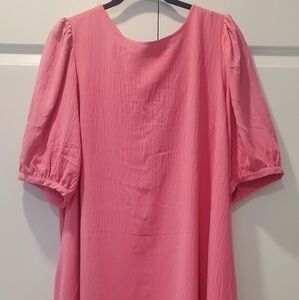Crown & Ivy Pink Puff Sleeve Dress